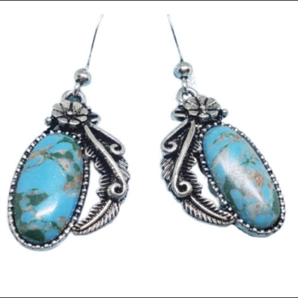 Boutique boho faux turquoise dangle earrings